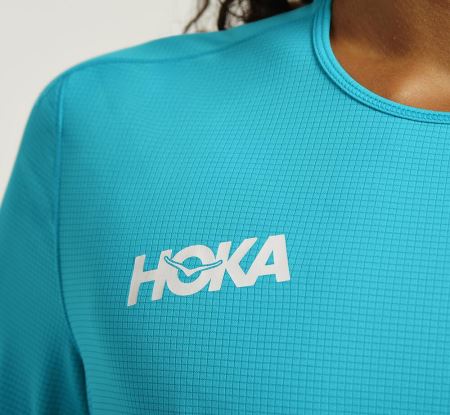 Hoka One One Performance Short Sleeve Barbati - Top Albastri | RO-vDv1jq0